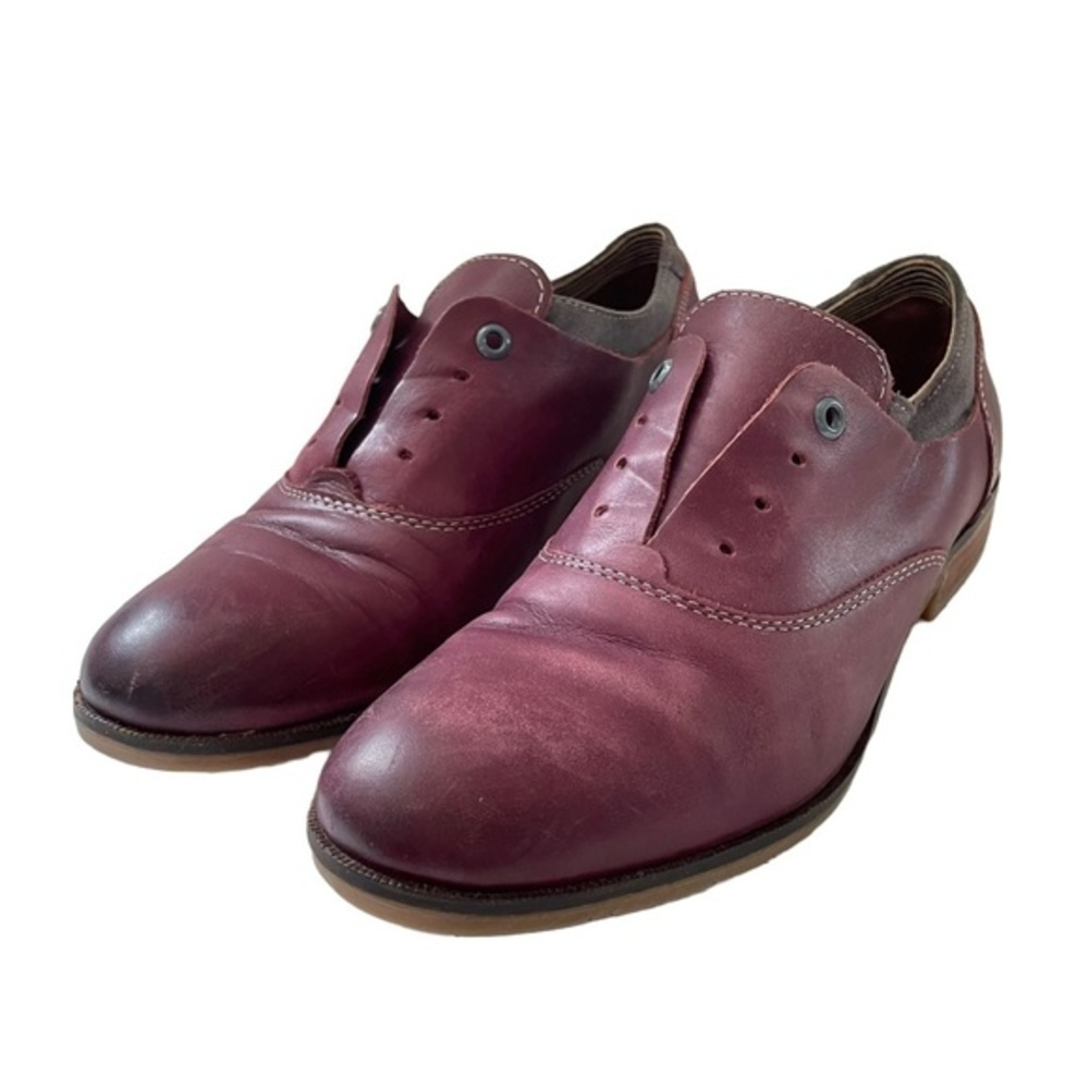Hush Puppies‎ Red Leather Laceless Oxfords, Women’s Size 8